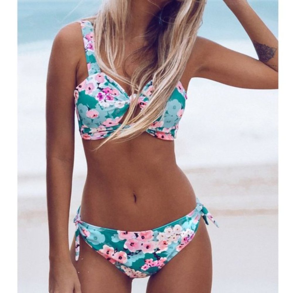 Amberlynn Floral Romance Low Rise Bikini Set - Picture 2 of 9